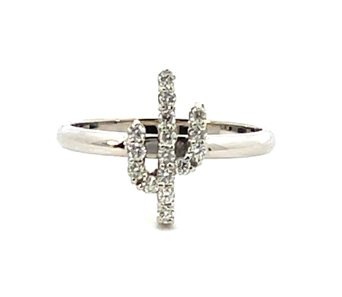 14 Karat White Women's Diamond Fashion Ring - TJ MANUFACTURING