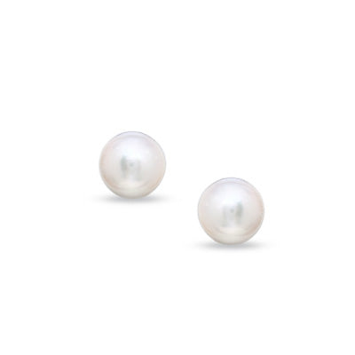14 Karat White Stud Pearl Earrings - CHINA PEARL
