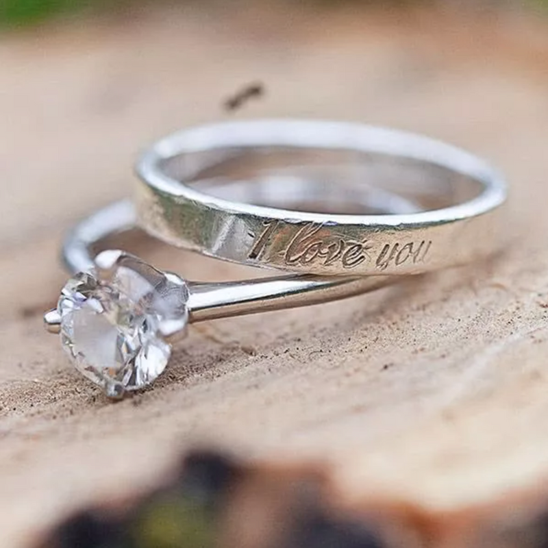 Ring with I Love Your engraved on it