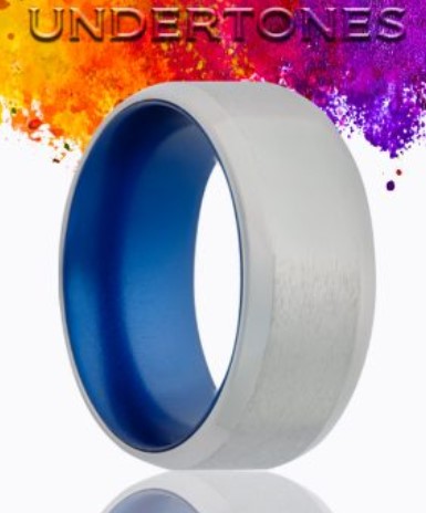 7mm Cobalt Bevel Edge Wedding Band - HEAVY STONE RINGS