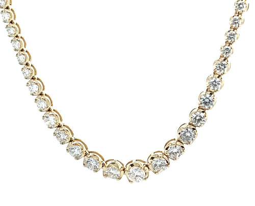 14 Karat Yellow Tennis Style Lab Grown Diamond Necklaces - MALAKAN DIAMOND CO.