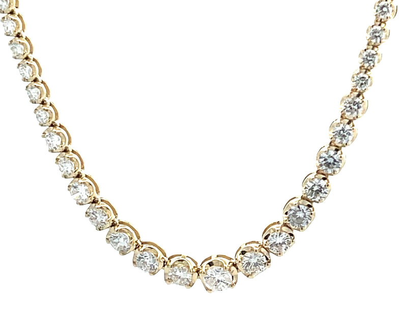 14 Karat Yellow Tennis Style Lab Grown Diamond Necklaces