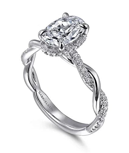 14 Karat White Semi-mount