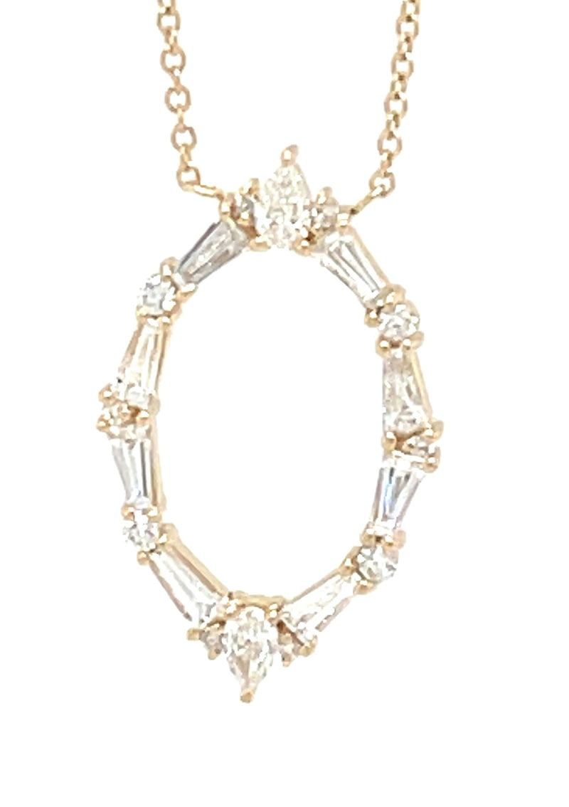 14 Karat Yellow Station Diamond Pendant