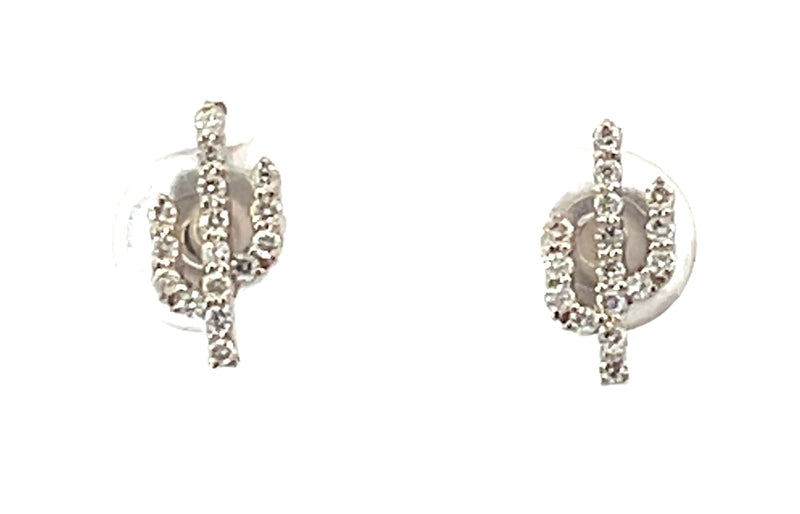 14 Karat White Stud Diamond Earrings - TJ MANUFACTURING
