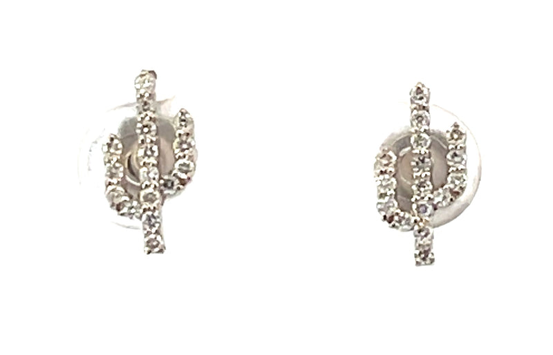 14 Karat White Stud Diamond Earrings