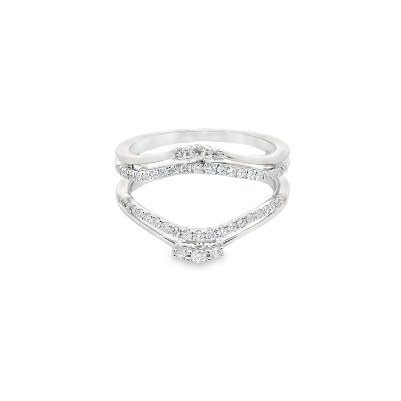 14 Karat White Ring Guard/Jacket Diamond Ring Guard