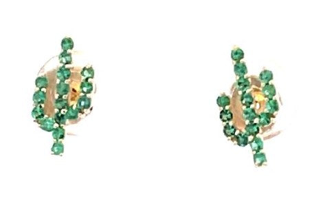14 Karat Yellow Emeralds Gemstone Earrings