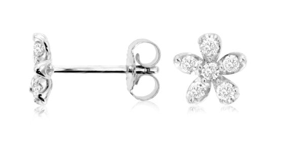 14 Karat White Stud Diamond Earrings