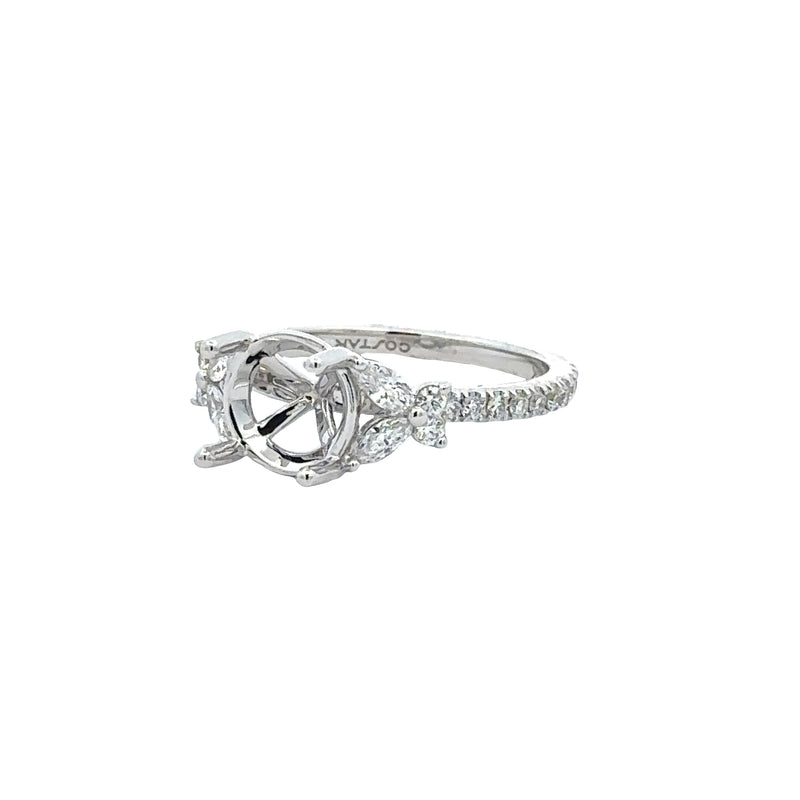 14 Karat White Semi-mount
