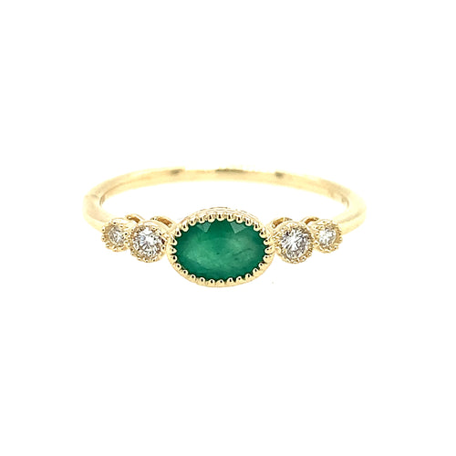 14 Karat Yellow Lady's 3 Stone Gemstone Fasion Ring - ROYAL JEWELRY MFG, INC.