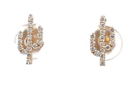 14 Karat Yellow Stud Diamond Earrings