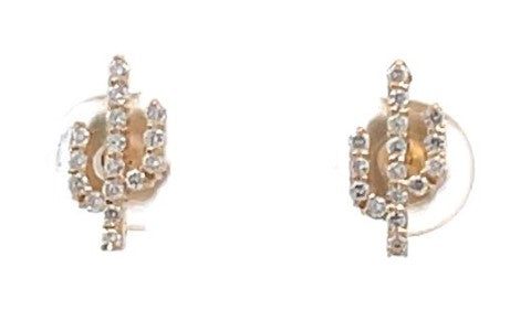 14 Karat Yellow Stud Diamond Earrings - TJ MANUFACTURING