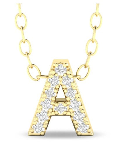 10 Karat Yellow Initial Diamond Pendant