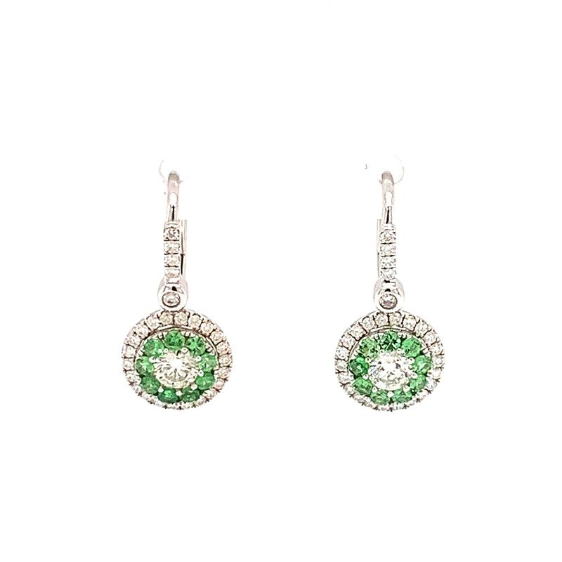 14 Karat White Diamonds Gemstone Earrings - ROMAN + JULES