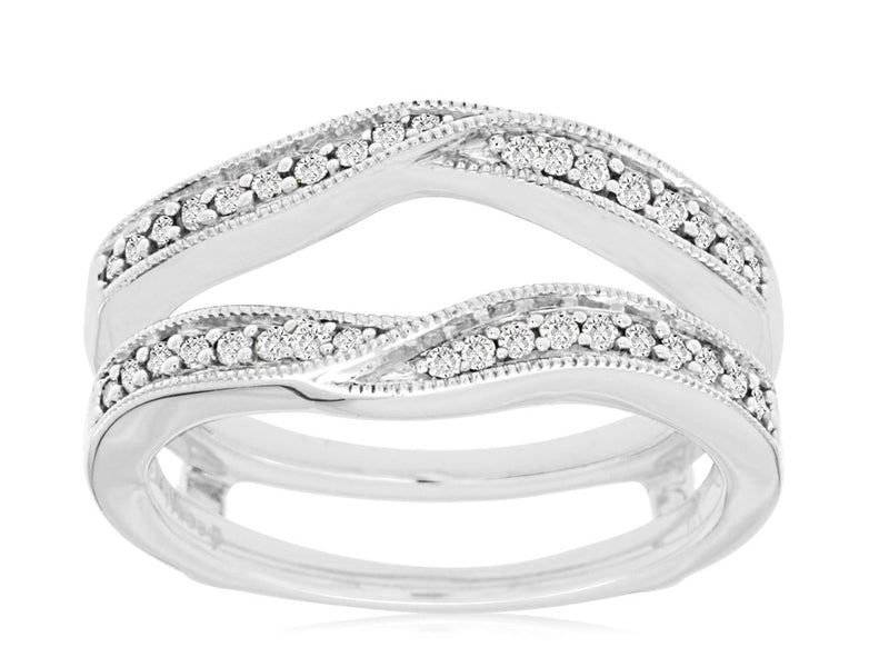 14 Karat White Ring Guard/Jacket Diamond Ring Guard
