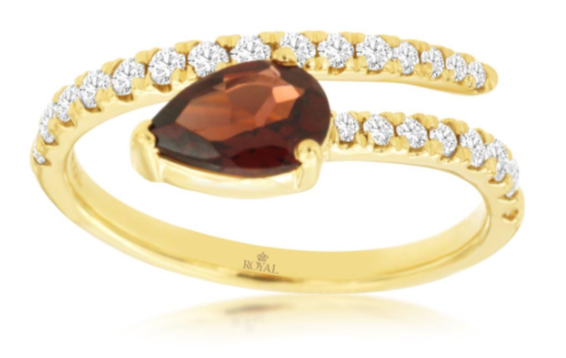 14 Karat Yellow Lady's Bypass Gemstone Fasion Ring