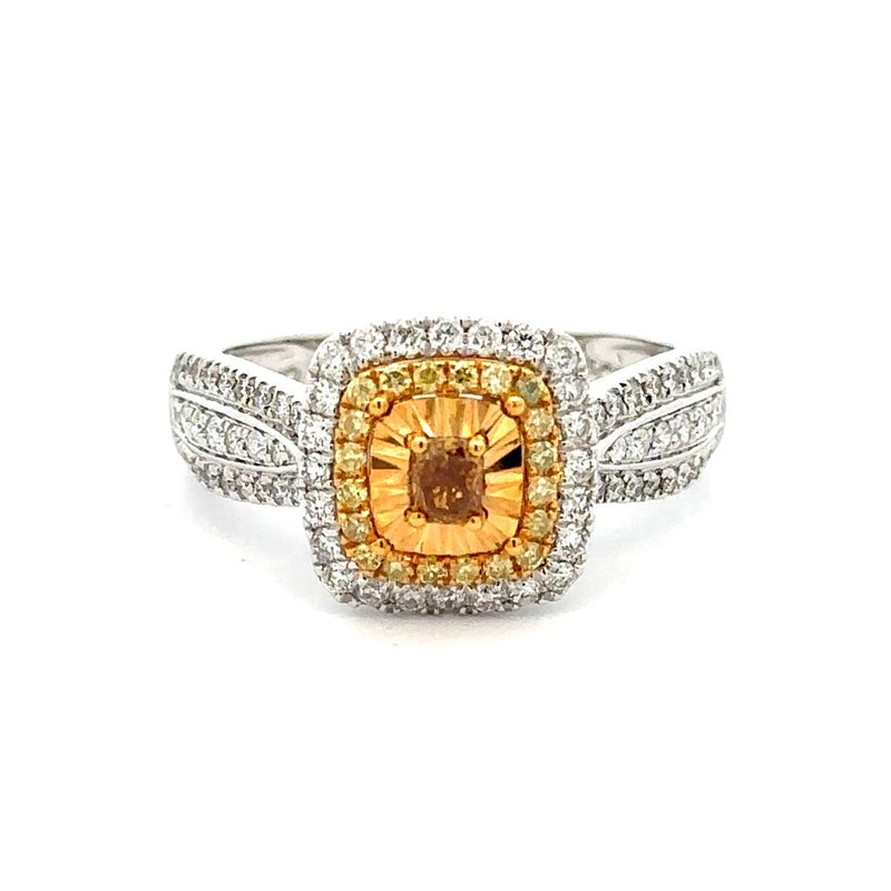 18 Karat Two Tone Women's Diamond Fashion Ring