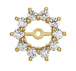 14 Karat Yellow Diamond Earring Jackets