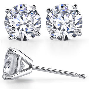 14 Karat White ct Diamond Stud Earrings - TJ MANUFACTURING