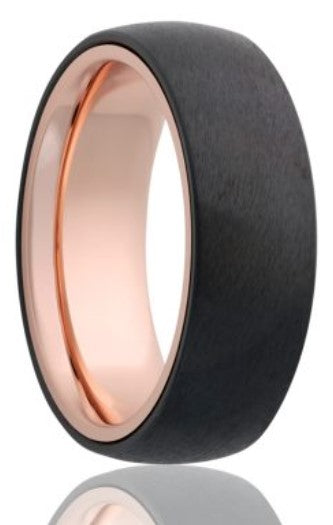 7mm Zirconium Domed Wedding Band - HEAVY STONE RINGS