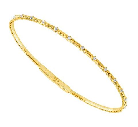 14 Karat Yellow Bangle Diamond Bracelet - IDD SANDEEP USA LLC