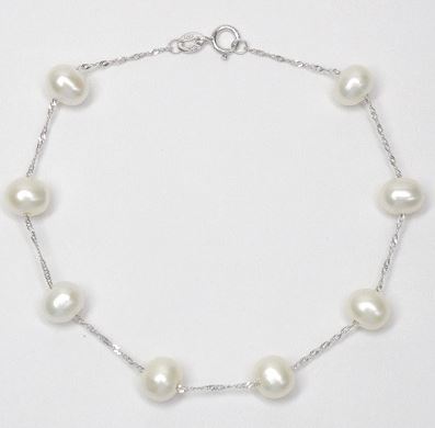 14 Karat White Tin Cup Pearls Bracelet - CHINA PEARL