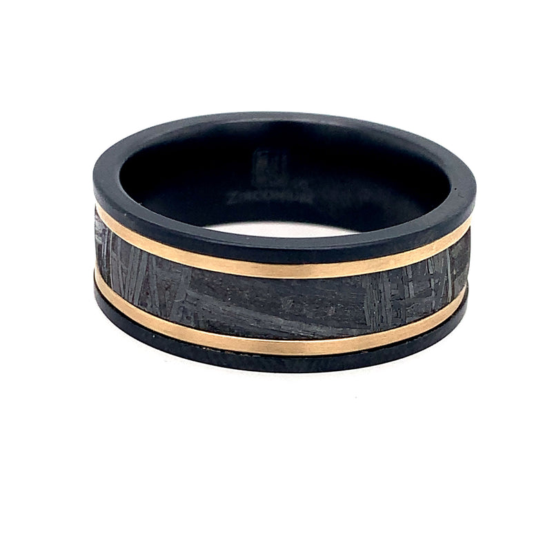 8mm Zirconium Flat Comfort Fit Wedding Band
