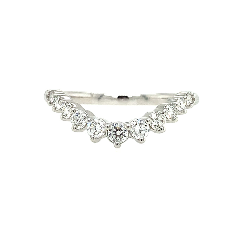 14 Karat White Domed Band