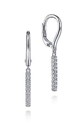 14 Karat White Drop Diamonds Earrings - GABRIEL & CO.