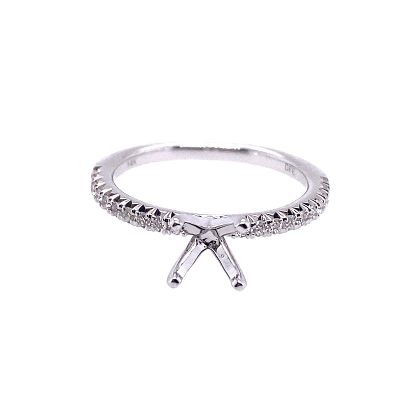 14 Karat White Semi-mount
