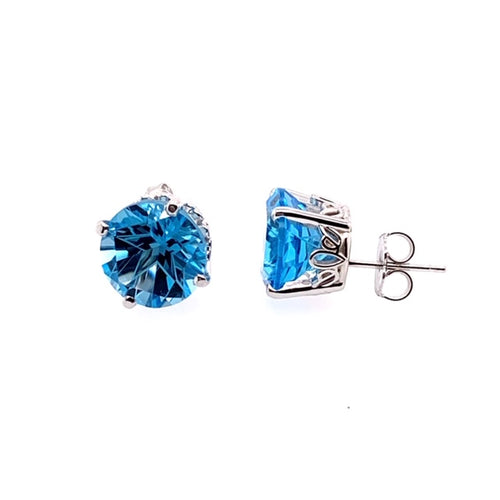 14 White Blue Topaz Gemstone Earrings - TJ MANUFACTURING