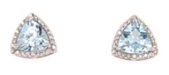 14 Karat White Aquas Gemstone Earrings