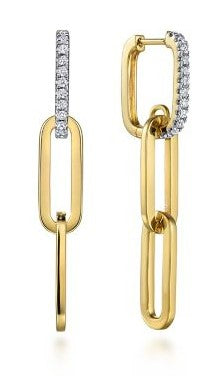 14 Karat Yellow Drop Diamond Earrings - GABRIEL & CO.