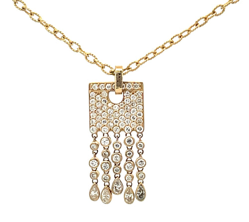 14 Karat Yellow Fashion Diamond Pendant - MALAKAN DIAMOND CO.