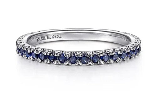 14 Karat White Lady's Stackable Gemstone Fasion Ring
