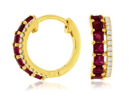 14 Karat Yellow Rubies Gemstone Earrings - ROYAL JEWELRY MFG, INC.