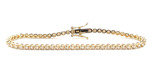 14 Karat Yellow Tennis Diamond Bracelet - MALAKAN DIAMOND CO.