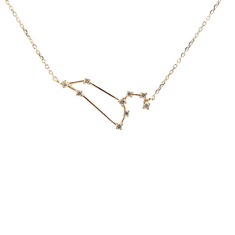 14 Karat Yellow Zodiac Diamond Necklace