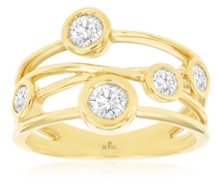 14 Karat Yellow Women's Diamond Fashion Ring