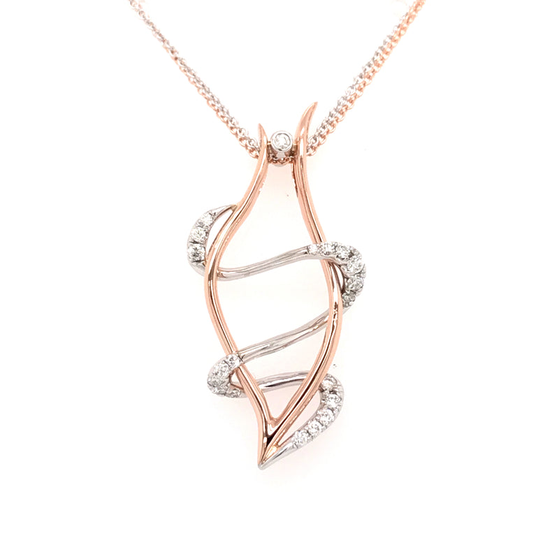 14 Karat Two Tone Fashion Diamond Pendant