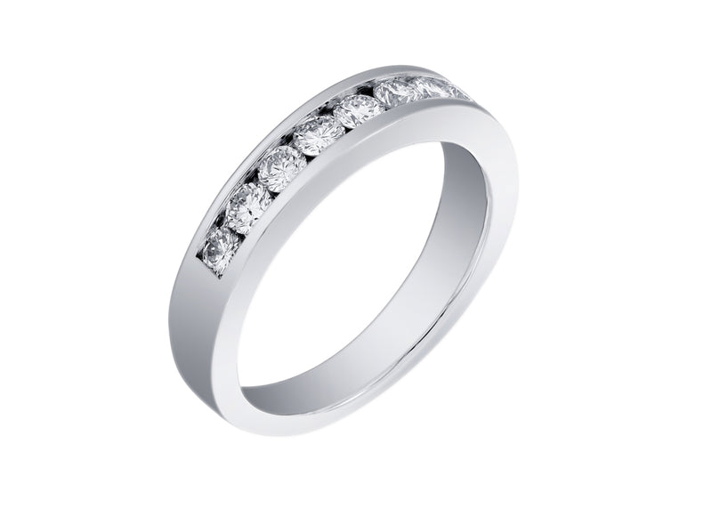 14 Karat White Channel Set Band