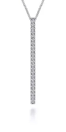 14 Karat White Bar Diamond Pendant