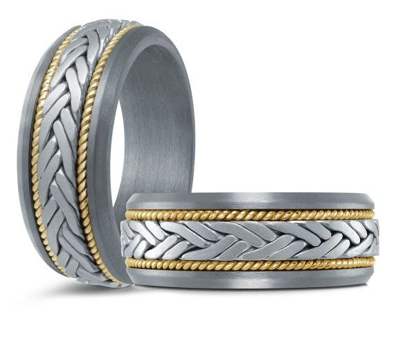 TANTALUM Two Tone Comfort Fit Wedding Band