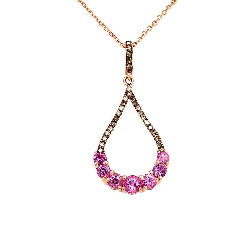 14 Karat Rosé Drop Gemstone Pendant
