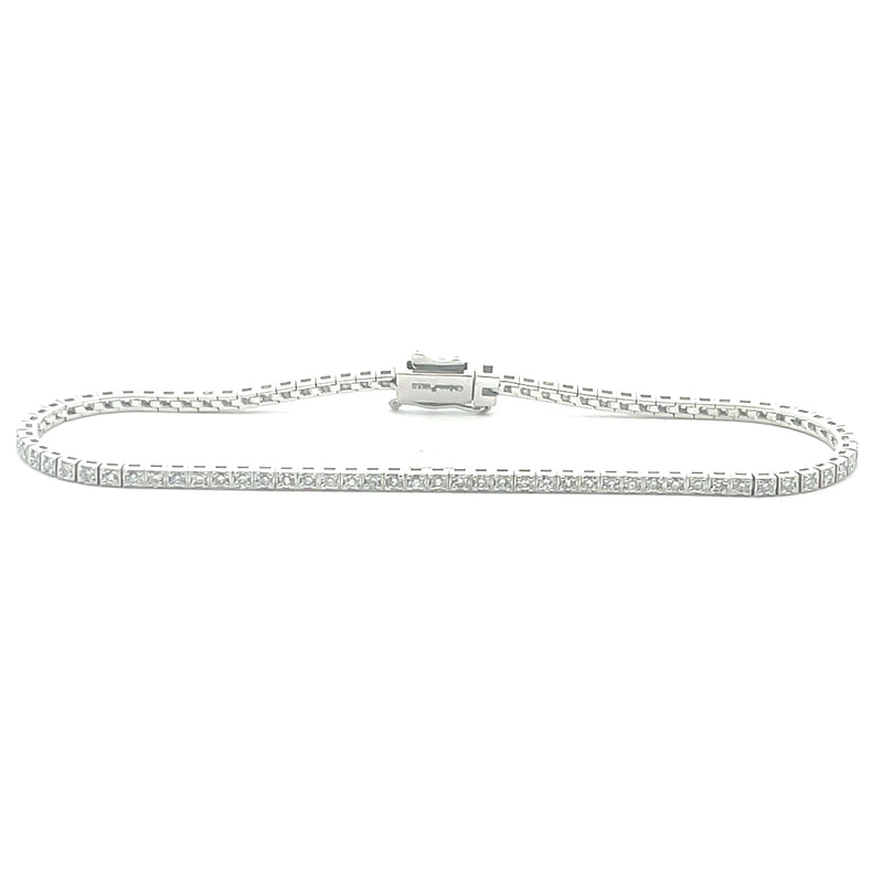 White 14 Karat 7 inch Tennis Lab Grown Diamond Bracelet - MALAKAN DIAMOND CO.