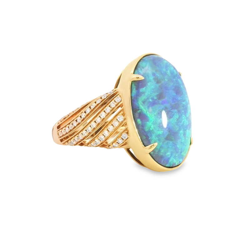 18 Karat Yellow Lady's Gemstone Fasion Ring
