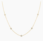 14 Karat Yellow Station Diamond Necklace