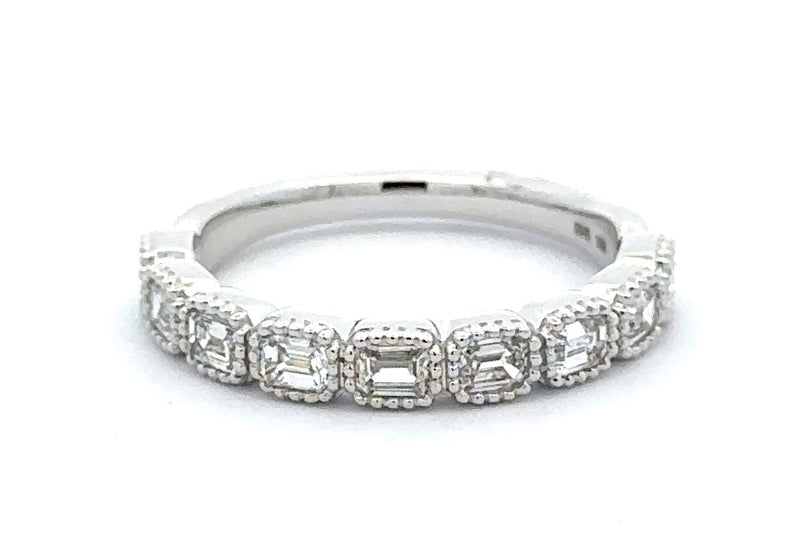 14 Karat White Bezel Set Band