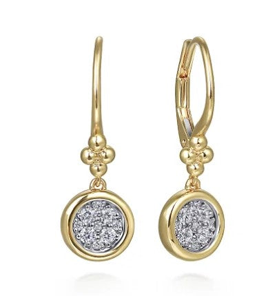 14 Karat Yellow Dangle Diamond Earrings - GABRIEL & CO.
